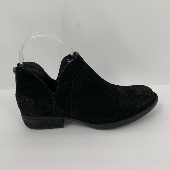 Born suede ankle boots booties black suede shoe comfort zipper leather new 6 - Picture 1 of 7